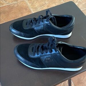 Coach Black Leather and Suede Sneakers